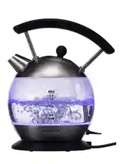 Серебряный чайник электрический Harper HWK-GM01 стеклянный, с подсветкой, защита от перегрева, 1,7л,