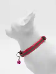Фуксия ошейник светоотражающий для кошек и собак мелких пород с колокольчиком