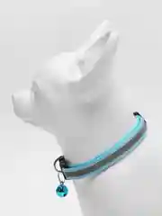 Голубой ошейник светоотражающий для кошек и собак мелких пород с колокольчиком