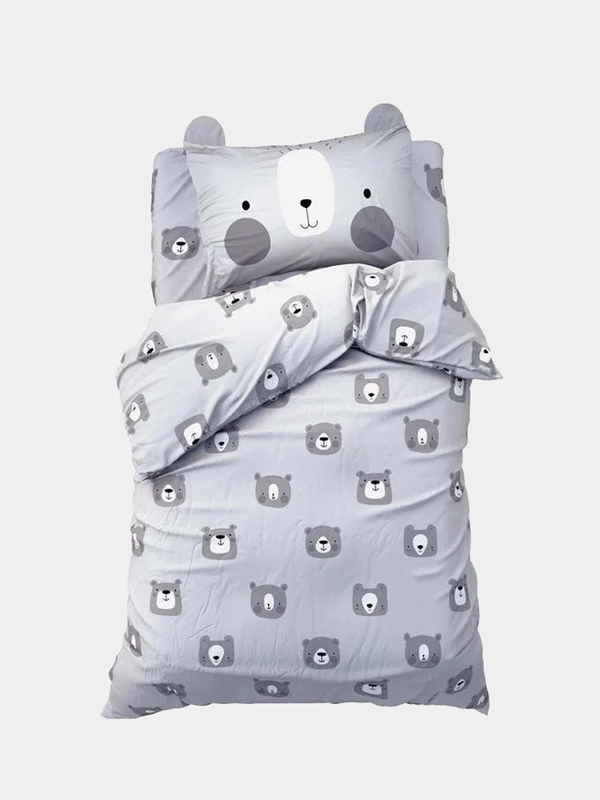 Постельное белье "Этель" 1,5 сп Gray bear 143х215 см, 150х214 см, 50х70 см -1 шт