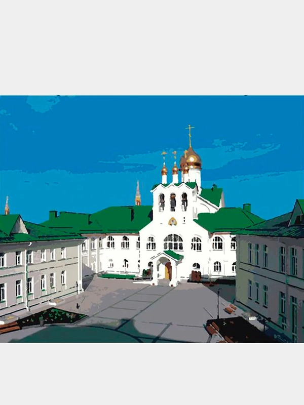 Картина по номерам на холсте с подрамником 50х40 см. "Старо-Голутвин монастырь"