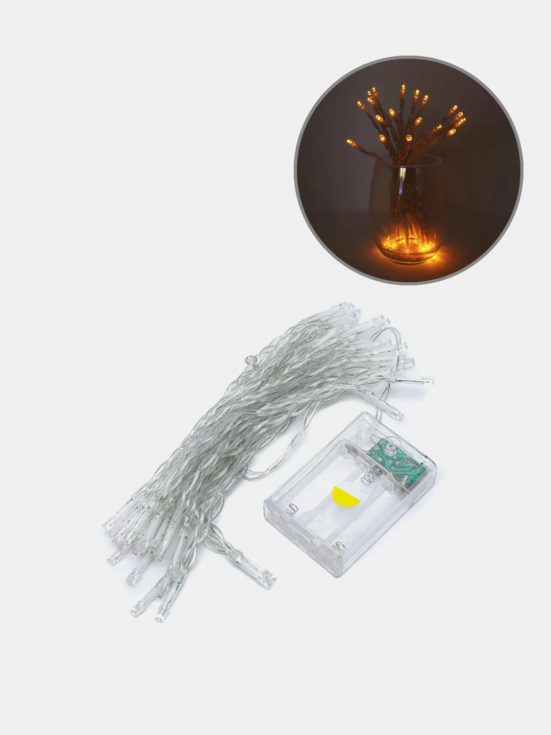 Желтый гирлянда на батарейках и USB, 6 цветов, украшение - декор