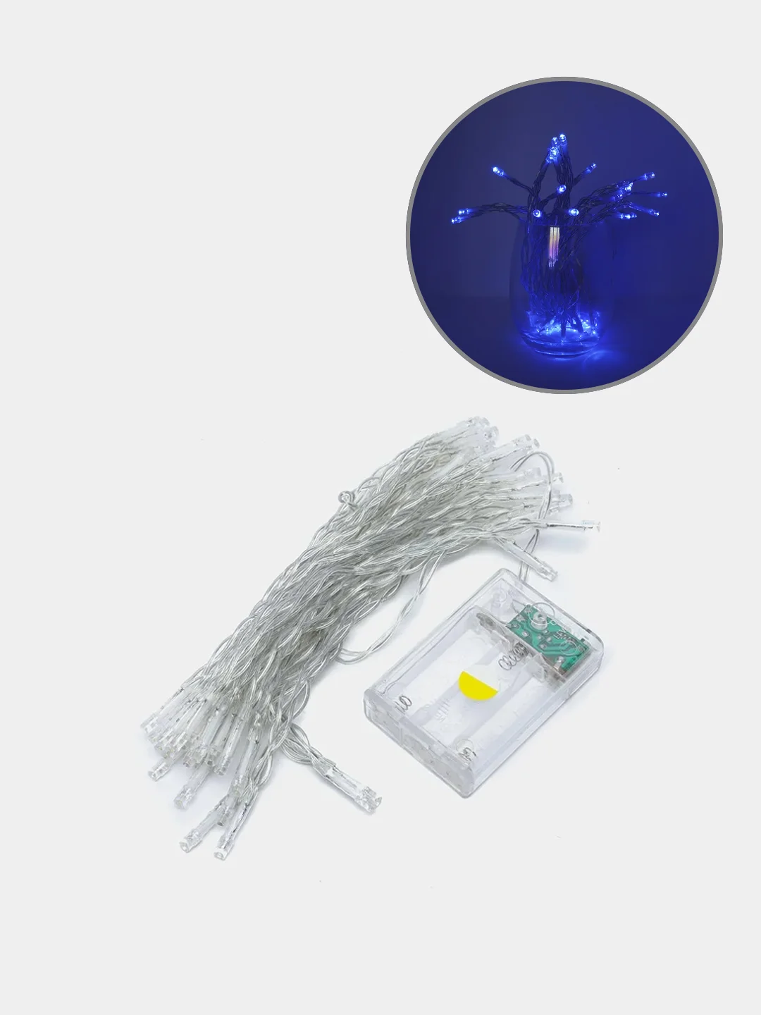 Синий гирлянда на батарейках и USB, 6 цветов, украшение - декор
