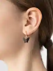 Черный серьги бабочки цветные