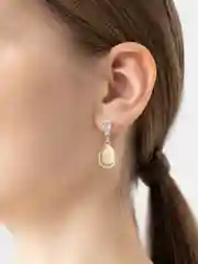 Золотой серьги Хрусталь и Лунный камень