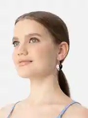 Черный серьги Сердце Инь и Янь