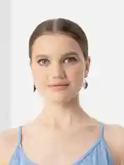 Черный серьги Сердце Инь и Янь