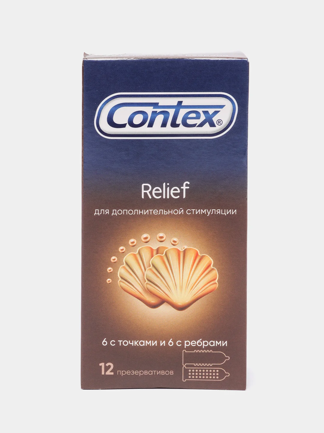 Contex Relief Презервативы с 6 ребрами и с 6 точками, 12шт