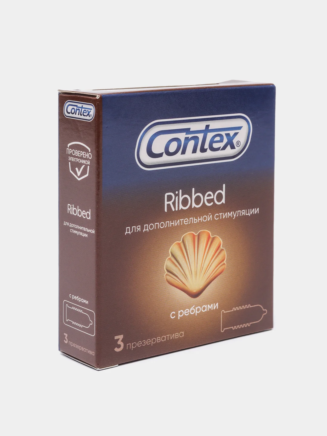 CONTEX №3 Ribbed Презервативы  с рёбрами ( с ребристой структурой) 3 шт