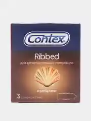 CONTEX №3 Ribbed Презервативы  с рёбрами ( с ребристой структурой) 3 шт