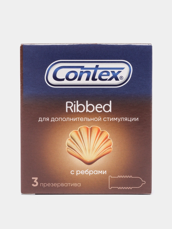 CONTEX №3 Ribbed Презервативы  с рёбрами ( с ребристой структурой) 3 шт
