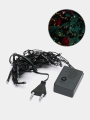 Новогодняя светодиодная гирлянда, 50 LED, 8 режимов, теплый белый цвет, 3,5 м