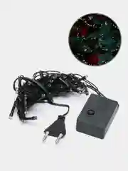 Новогодняя светодиодная гирлянда, 50 LED, 8 режимов, теплый белый цвет, 3,5 м