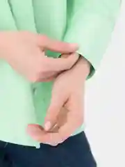Салатовый рубашка женская, оверсайз, с длинным рукавом