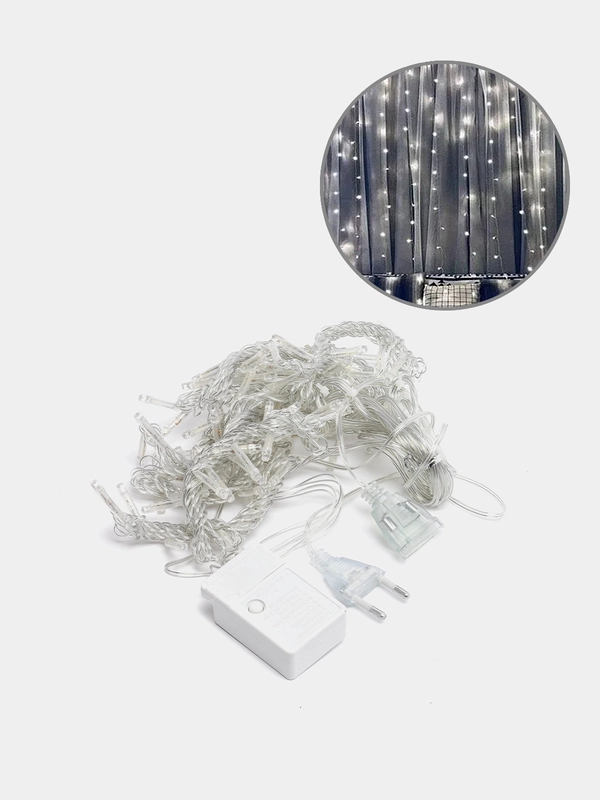 Гирлянда "Шторы", 1,5х1,5 м,  160 LED, цветная