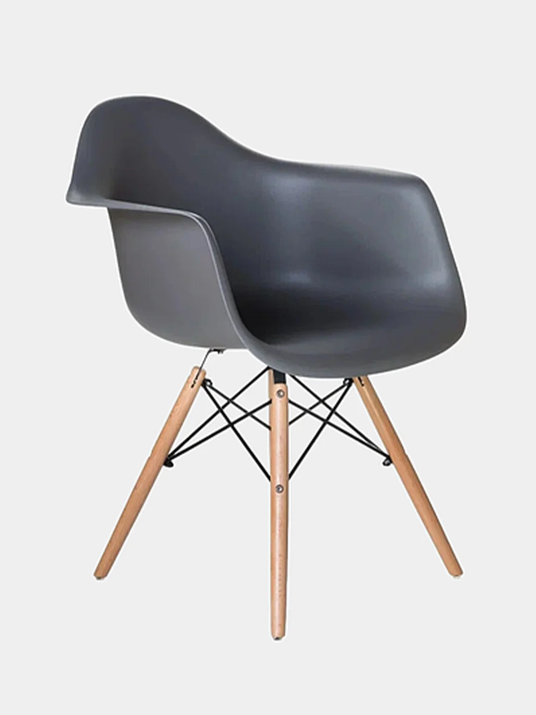 Серый стул пластиковый с подлокотниками Eames комплект 1шт, 2шт. Черный, Белый, Серый