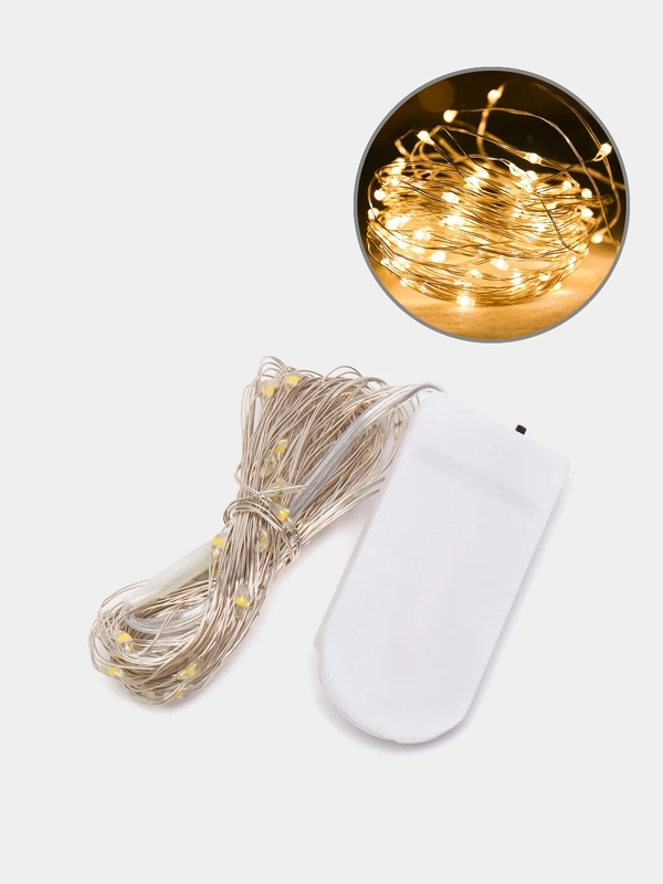 Светодиодная гирлянда для вазы и украшения интерьера, нить, проволока, LED, 5 м