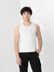 Белый майка мужская спортивная, компрессионная