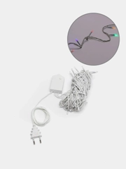 Гирлянда нить 10 м, IP20, белая, 100 LED, свечение мульти, 8 режимов, 220 В