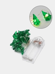 Гирлянда Нить 2 м Ёлочка,IP20,серебристая нить, 20LED, свечение тёплое белое,2 режима,ААх2