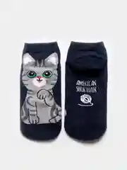 Темно-синий носки с кошками, женские, 34-39