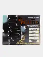 Гирлянда для улицы, 10 м, 100 небьющихся LED ламп, сверхяркая, белая
