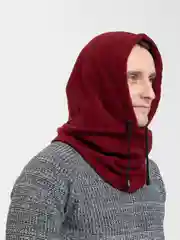 Бордовый флисовая балаклава (капюшон, шапка, шарф)