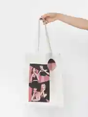 Бирюзовый сумка-шоппер, сумка через плечо, хлопковая сумка K-pop, BTS, BLACKPINK, Stray Kids, TWICE
