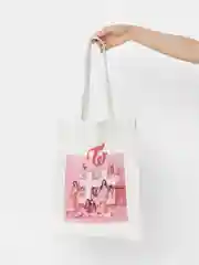 Синий сумка-шоппер, сумка через плечо, хлопковая сумка K-pop, BTS, BLACKPINK, Stray Kids, TWICE