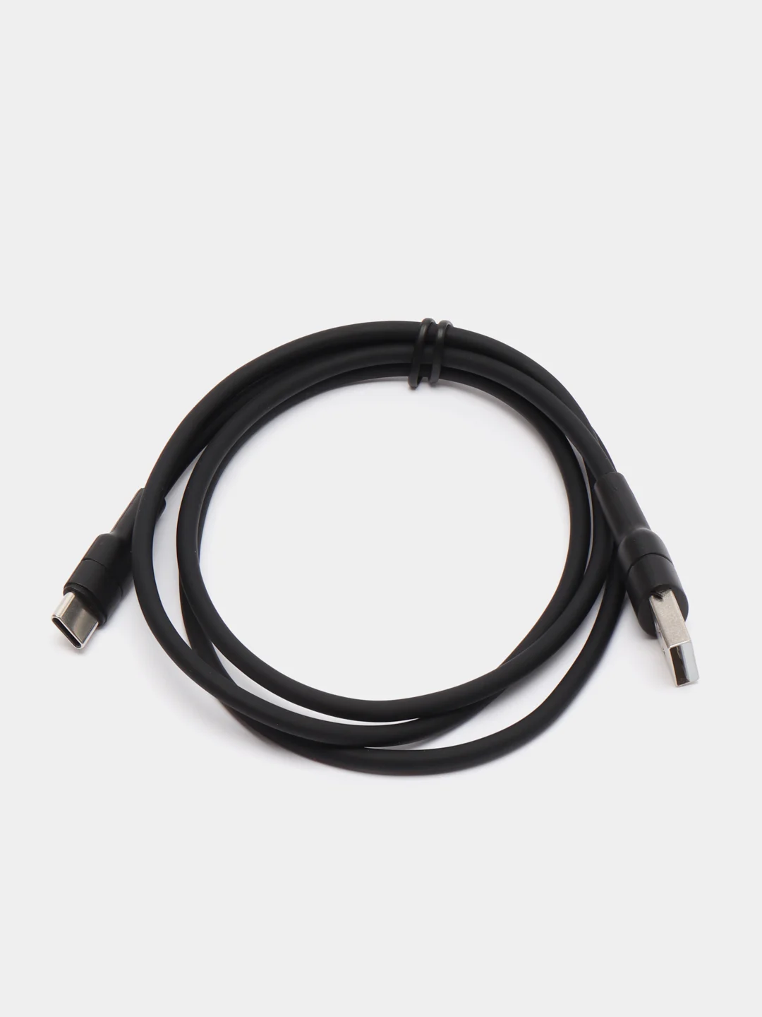 Черный кабель зарядки USB Type-C Borofone BX30 Silicone, 1 метр, круглый, 2.4 A, силикон, 2 цвета