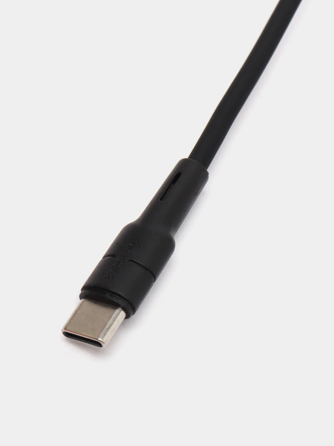 Черный кабель зарядки USB Type-C Borofone BX30 Silicone, 1 метр, круглый, 2.4 A, силикон, 2 цвета