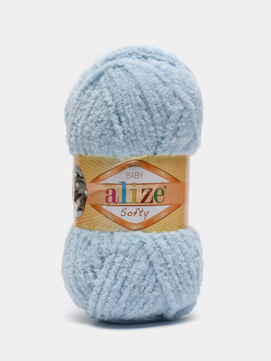 Голубой плюшевая пряжа Alize Softy, 50 г, 115 м