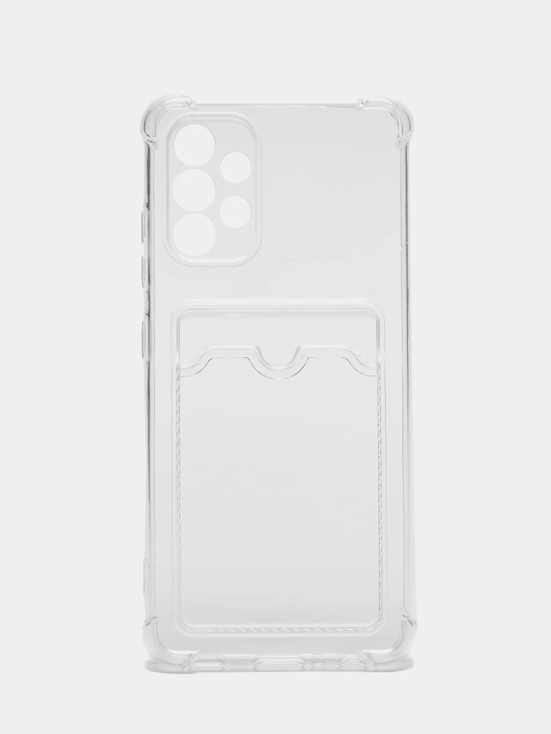 Чехол для Samsung A51/A32/A50/A12/A53/A52/A22 5G/A73, прозрачный, с карманом для карт
