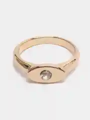 Золотой кольцо металлическое с камнем