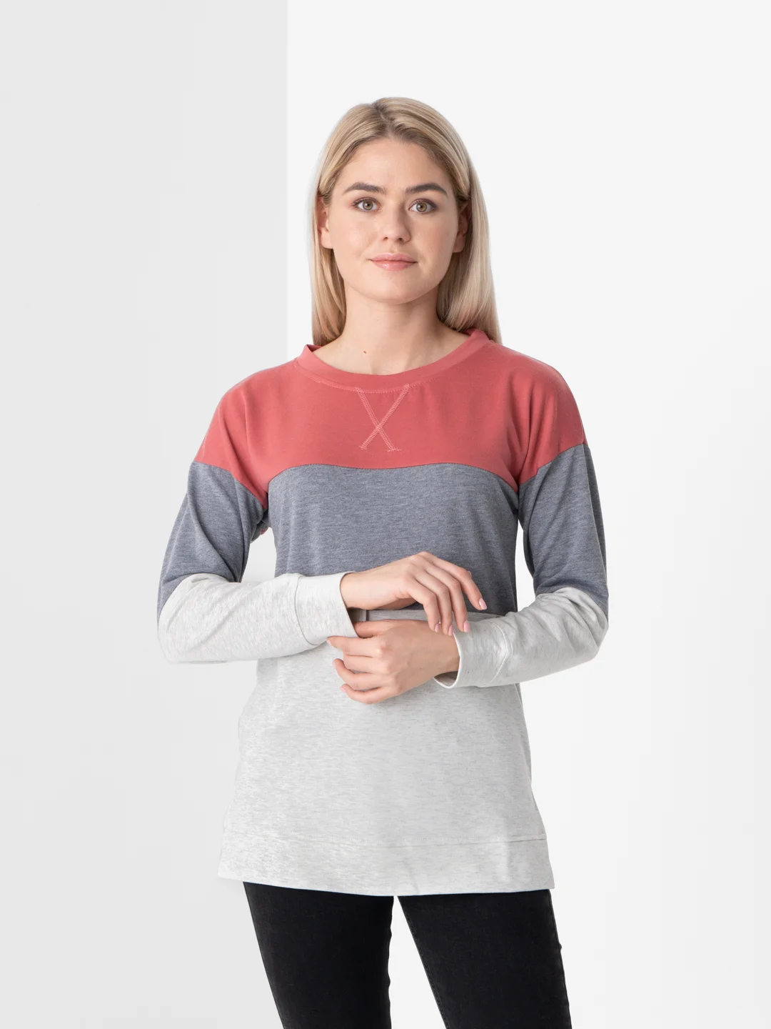 Розовый свитшот в полоску LaFemme