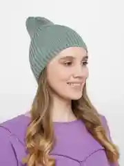 Зелёный хаки шапка женская, вязаная