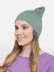 Зелёный хаки шапка женская, вязаная