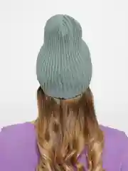 Зелёный хаки шапка женская, вязаная