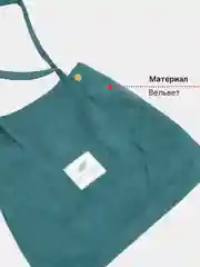 Зеленый вельветовая сумка-шоппер, женская, на плечо