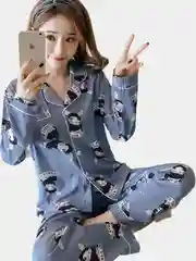 Голубой пижама женская