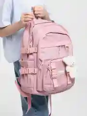 Лавандовый милый школьный рюкзак в корейском стиле с брелком,  Hello Kitty