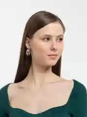 Серебряный серьги-кольца, тройные кольца