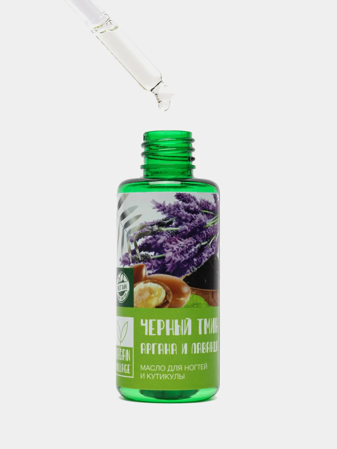 Масло для кутикулы и ногтей Vegan Village, с маслом виноградной косточки и арганы, 50 мл