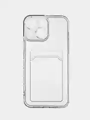 Силиконовый чехол на iPhone 14, 14 Pro, 14 Max, 14 Pro Max с усиленными краями, с карманом