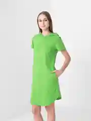 Лайм платье женское домашнее с капюшоном,  хлопок