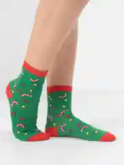 Зеленый новогодние носки женские