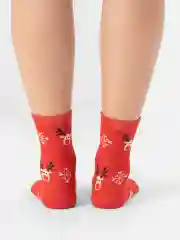 Алый новогодние носки женские