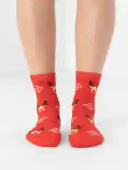 Алый новогодние носки женские