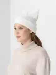 Белый шапка вязаная, двойная, унисекс