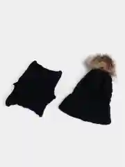 Черный ejik.shop / Шапка и шарф детские, вязаные, унисекс